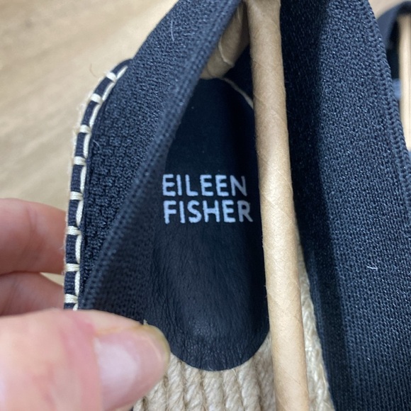 Eileen Fisher Live Knit Espadrilles Black and Tan Loafers Slip-Ons size 7 - Picture 9 of 11